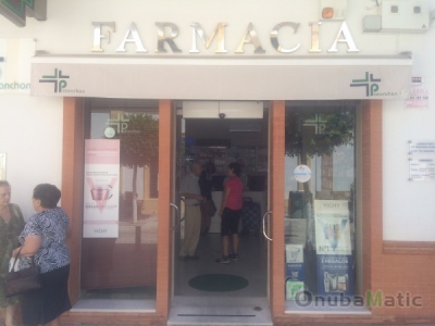 Puerta automatica de cristal de 1 hoja en Farmacia La Palma del Condado